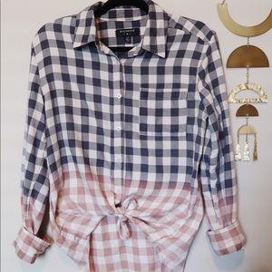 Urban Outfitters Plaid Ombré Flannel